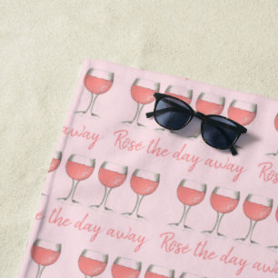 Serviette De Plage Rosé Le Jour D'Ailleurs Vin Rose Verre