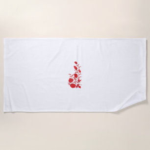 Serviette De Plage Rose Madder, design floral Thunderbird