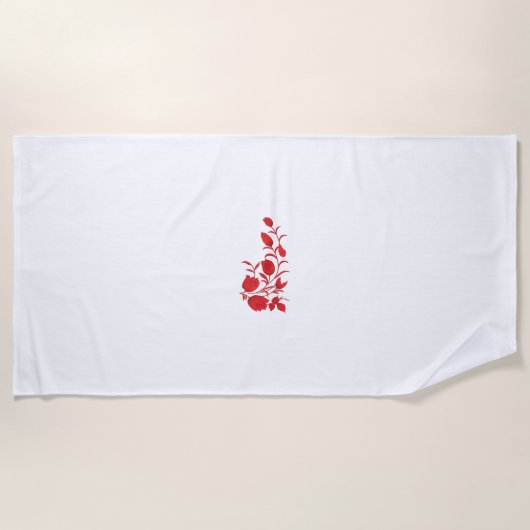 Serviette De Plage Rose Madder, design floral Thunderbird (Devant)