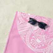 Serviette De Plage Rose Mandala (En situation)