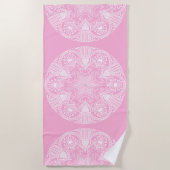 Serviette De Plage Rose Mandala (Devant)