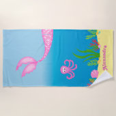 Serviette de plage rose Mermaid Tail (Devant)