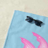 Serviette de plage rose Mermaid Tail (En situation)