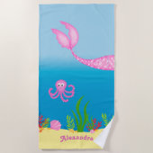Serviette de plage rose Mermaid Tail (Devant)