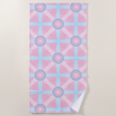 Serviette De Plage Rose mignon, violet et bleu clair Motif (Devant)