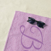 Serviette De Plage Rose moderne (En situation)