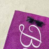 Serviette De Plage Rose moderne (En situation)