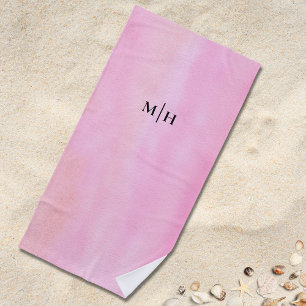 Serviette De Plage Rose Monogramme