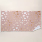 Serviette De Plage Rose-or et beige points motif (Devant)