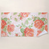 Serviette De Plage Rose orange (Devant)