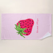 Serviette De Plage Rose Pailleté Fraise Clair (Devant)