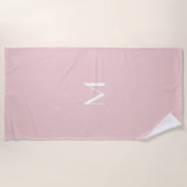 Serviette De Plage rose pâle - ajouter monogramme (Devant)