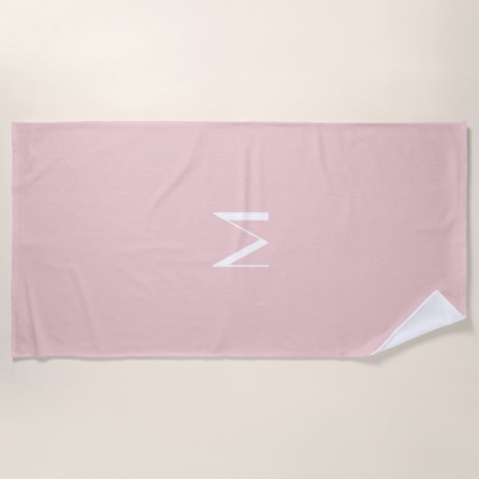 Serviette De Plage rose pâle - ajouter monogramme (Devant)