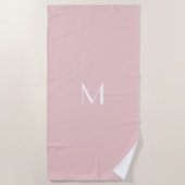Serviette De Plage rose pâle - ajouter monogramme (Devant)