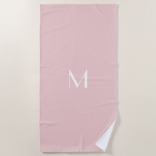 Serviette De Plage rose pâle - ajouter monogramme (Devant)
