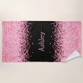 Serviette De Plage Rose parties scintillant (Devant)