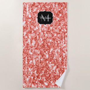 Serviette De Plage Rose rose corail foncé parties scintillant scintil