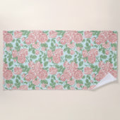 Serviette De Plage Rose rose Jardin Bouquet Motif (Devant)