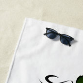 Serviette De Plage Rose rouge avec nom (En situation)