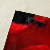 Serviette De Plage Rose rouge btcna (En situation)