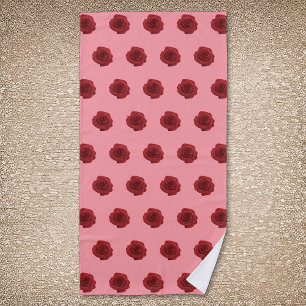 Serviette De Plage Rose rouge Flower Motif sans couture sur Beach Tow