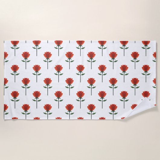 Serviette De Plage Rose rouge intemporelle (Devant)