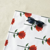 Serviette De Plage Rose rouge intemporelle (En situation)