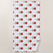 Serviette De Plage Rose rouge intemporelle (Devant)