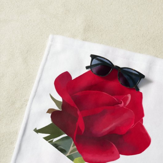 Serviette De Plage Rose rouge - Red rose  (En situation)