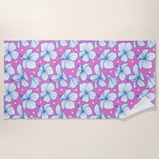 Serviette De Plage Rose tropical (Devant)