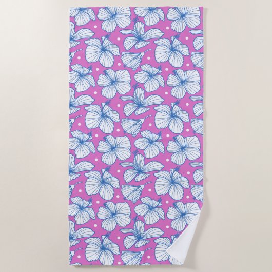 Serviette De Plage Rose tropical (Devant)