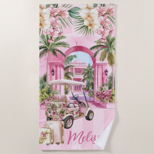 Serviette De Plage Rose Tropical Spa Resort Beach Towne