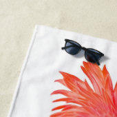 Serviette de plage rose tropicale de Flamant rose (En situation)