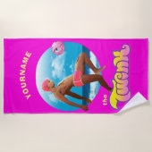 Serviette De Plage Rose Twink - Gay pride LGBTQ+ Personnalisé (Devant)