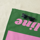 Serviette De Plage Rose Vert Moderne Abstrait Géométrique Personnalis (En situation)