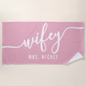 Serviette de plage rose vif (Devant)