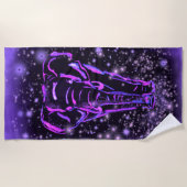 Serviette De Plage Rose Violet Elephant Dans La Nu (Devant)