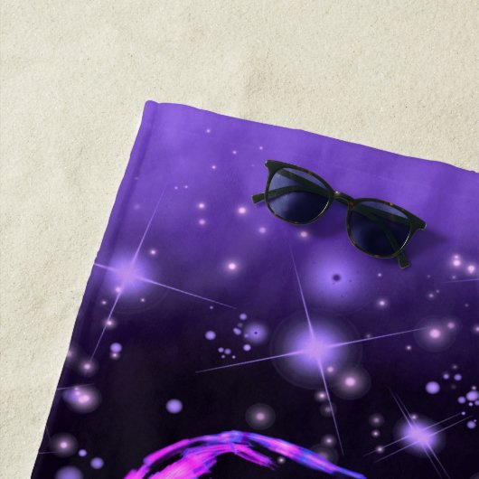 Serviette De Plage Rose Violet Elephant Dans La Nu (En situation)