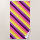 Serviette de plage rose violet rétro (Devant)