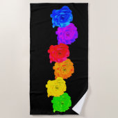 Serviette De Plage Roses arc-en-ciel (Devant)