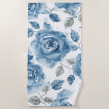 Roses Bleues Fleurs Botaniques Aquarelle Floral