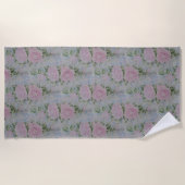 Serviette De Plage Roses floraux roses Vintages (Devant)