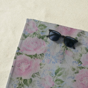 Serviette De Plage Roses floraux roses Vintages