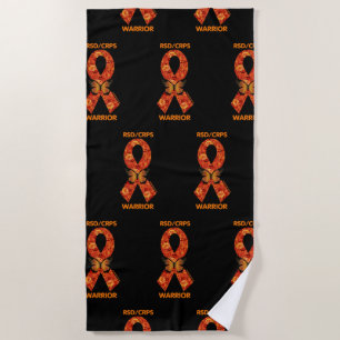 Serviette De Plage Roses orange/papillon...RSD/CRPS