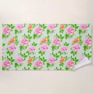 Serviette De Plage Roses roses florales Motif-2367