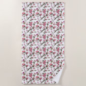 Serviette De Plage Roses roses vintage (Devant)