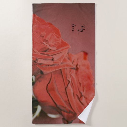Serviette De Plage Roses rouges comme velours (Devant)