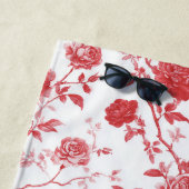 Serviette De Plage Roses Rouges Floral (En situation)