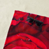 Serviette De Plage Roses rouges, motif floral (En situation)