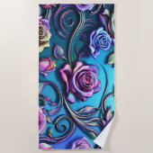 Serviette De Plage Roses sculptés (Devant)